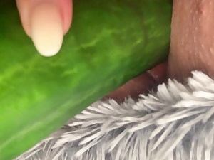 Masturbationen with cucumber