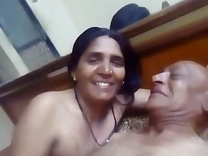Indian older aunty having lovemaking with her husband